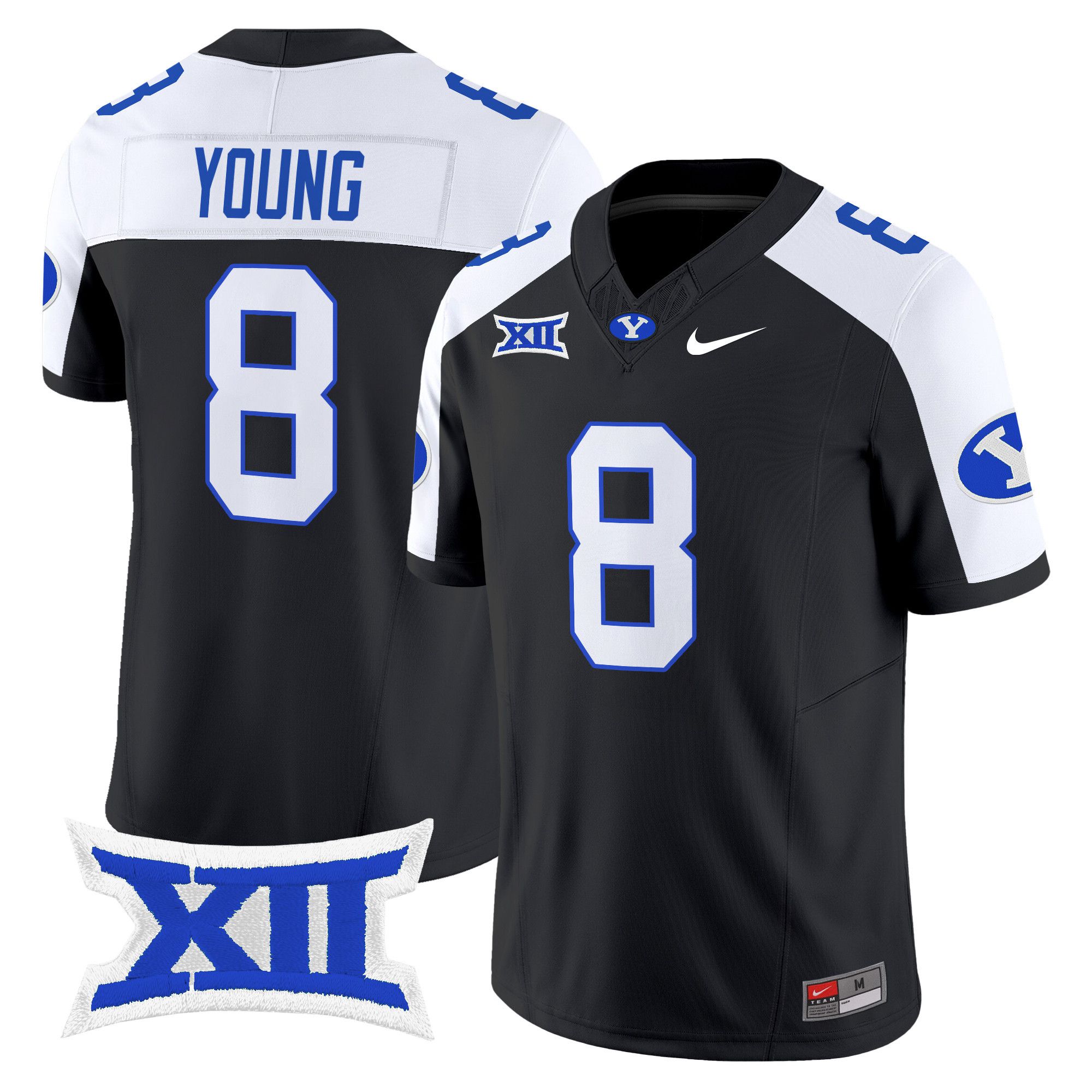 Men BYU Cougars #8 Young Black Nike 2024 Vapor Limited NCAA Jersey